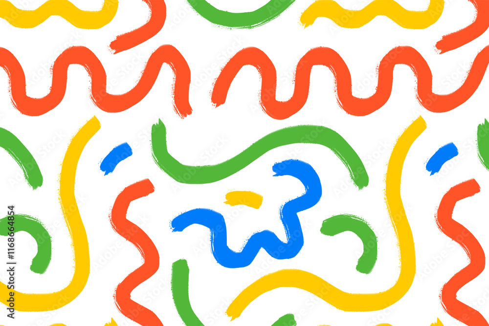 Colorful scribble png pattern, abstract design, transparent background