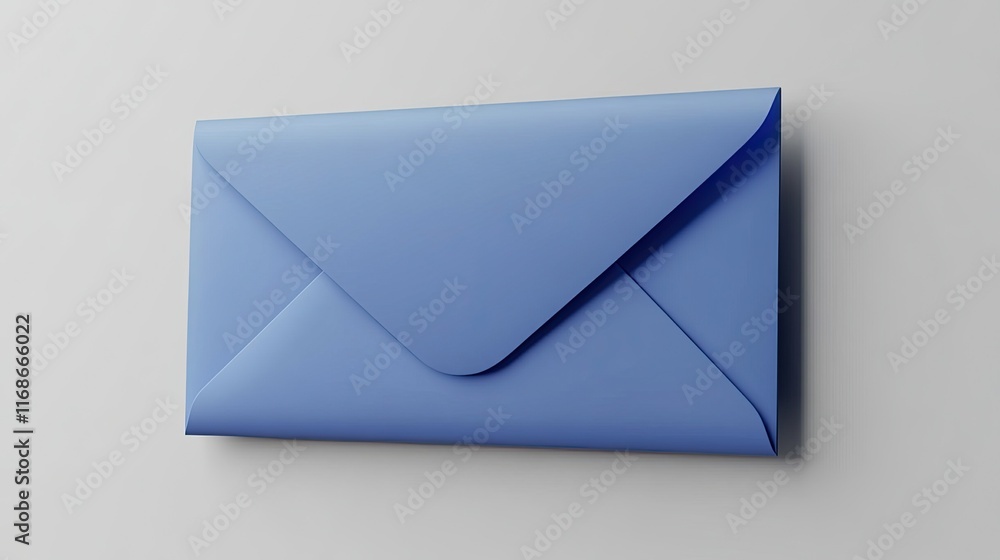 Blue envelope with a blank paper insert rendered in 3D on a transparent background. Blue envelope with a blank paper insert rendered in 3D on a transparent background.