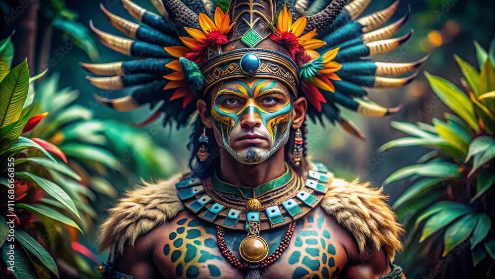 Aztec Jaguar Warrior: Tilt-Shift Miniature of Ancient Power and Myth Aztec Jaguar Warrior: Tilt-Shift Miniature of Ancient Power and Myth
