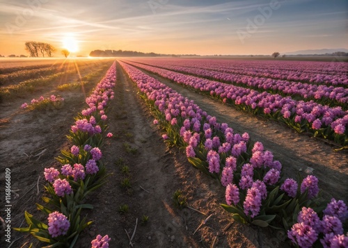 Azaros: Vibrant Desert Bloom at Sunrise, Rule of Thirds Composition photo