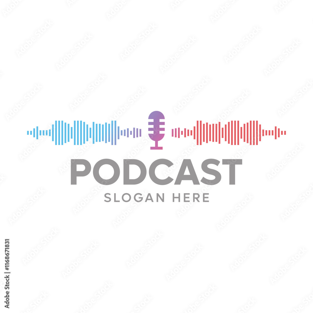 Obraz premium Creative podcast logo design vector