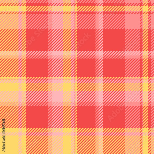 Business seamless check plaid, customized texture tartan background. Event pattern vector fabric textile in pretty red and amber colors.