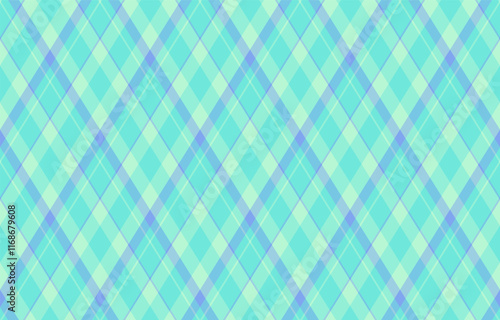 Argyle pattern of geometric rhombus. Harlequin check wallpaper design. Classic diamond shaped textile material for web background, print fabric clothing, sweater, wrapping paper, gift card, invitation