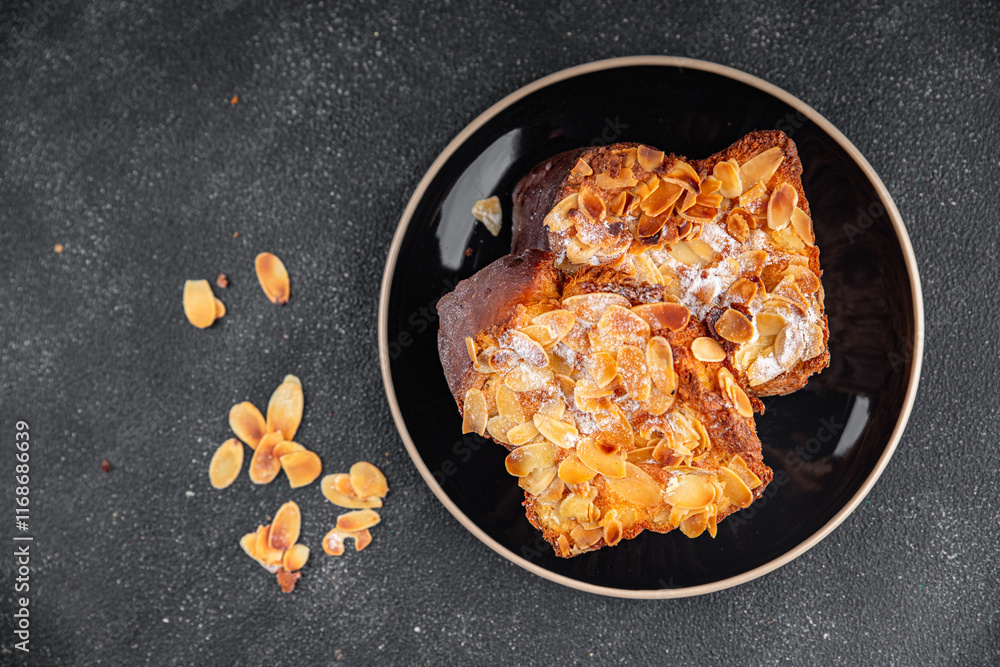 Φωτογραφία Brioche sweet almond french toast fresh tasty food dish delicious gourmet food b