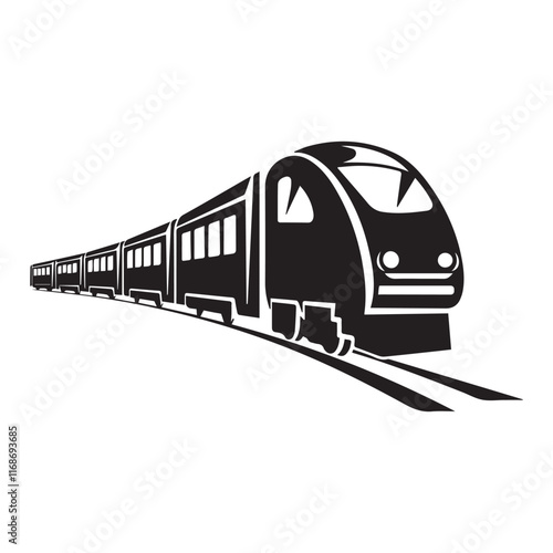 Silhouettes train icon on white background