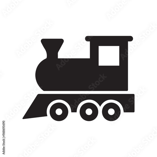 Silhouettes train icon on white background