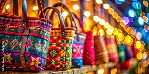 Wallpaper Mural Colorful G Bags with Bokeh Background - Stylish Fashion Accessories Torontodigital.ca