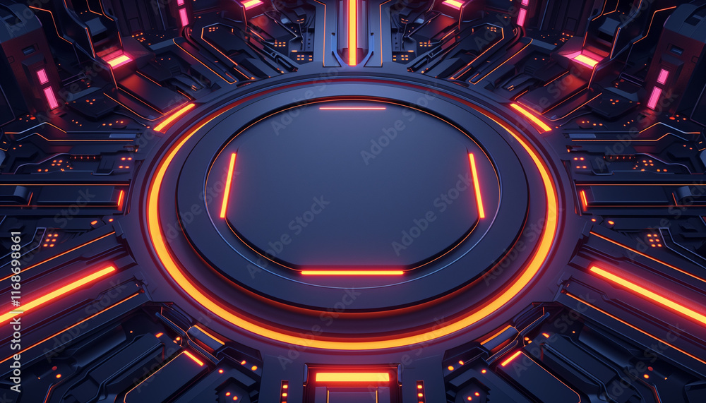 Futuristic Sci-Fi Technology Podium with Neon Lights
Futuristic Sci-Fi Technology Podium with Neon Lights