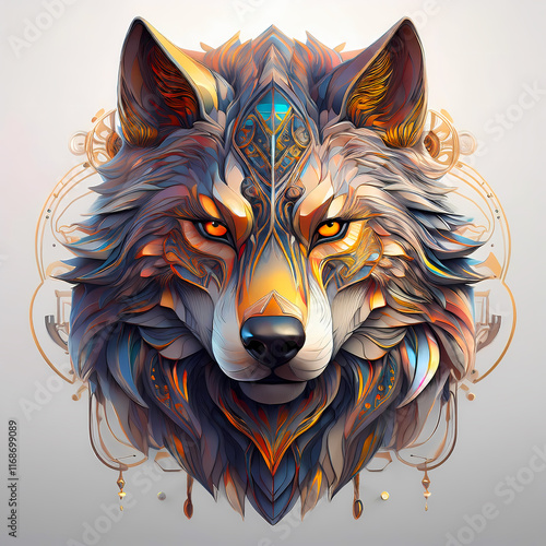 wolf head  art design illustration