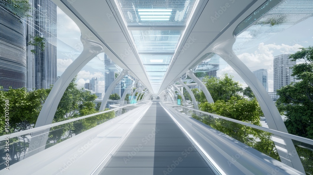 Futuristic AI Government Control Room: Elevated Walkway Data Linking Towers Futuristic AI Government Control Room: Elevated Walkway Data Linking Towers