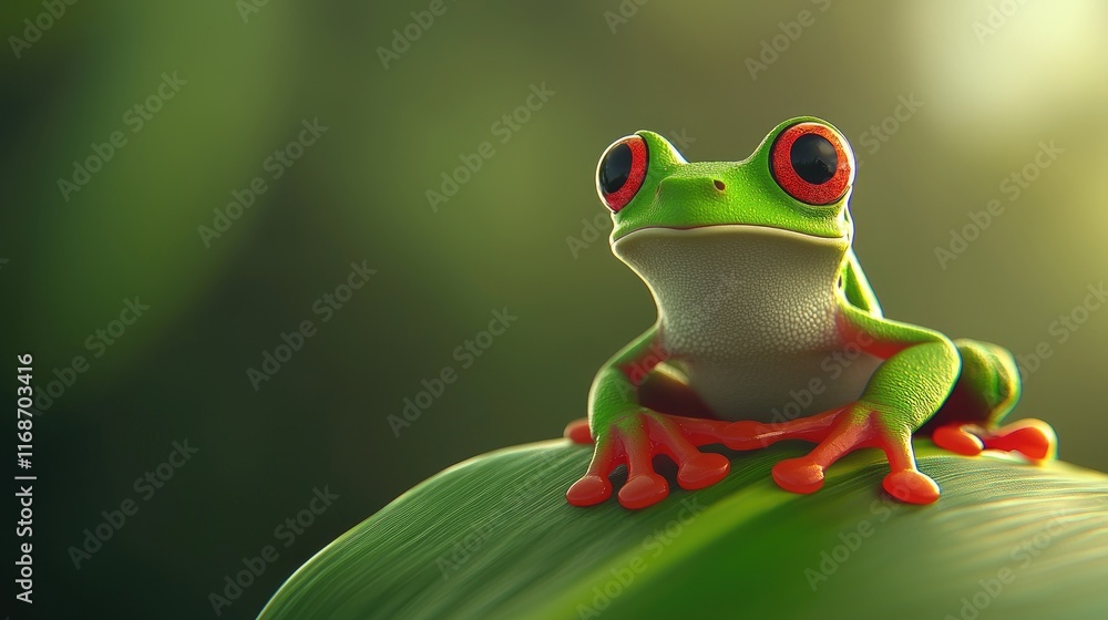 Vibrant red-eyed tree frog on leaf tropical rainforest wildlife photography natural habitat close-up nature conservation Vibrant red-eyed tree frog on leaf tropical rainforest wildlife photography natural habitat close-up nature conservation