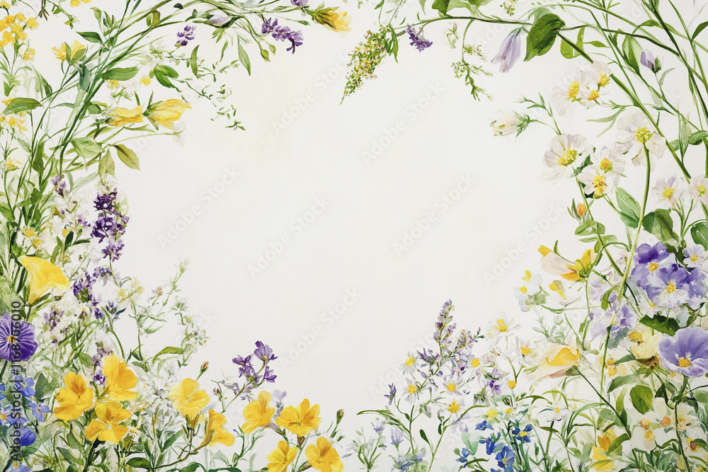 Elegant wedding invitation card background vector. Minimal hand painted watercolor botanical flowers texture template background. Design for wedding, vip cover, poster, rsvp moderncard.Valentine's Day