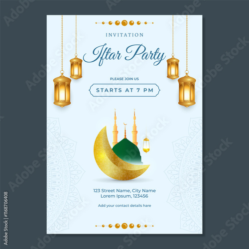 Vector illustration of Iftar Party social media template