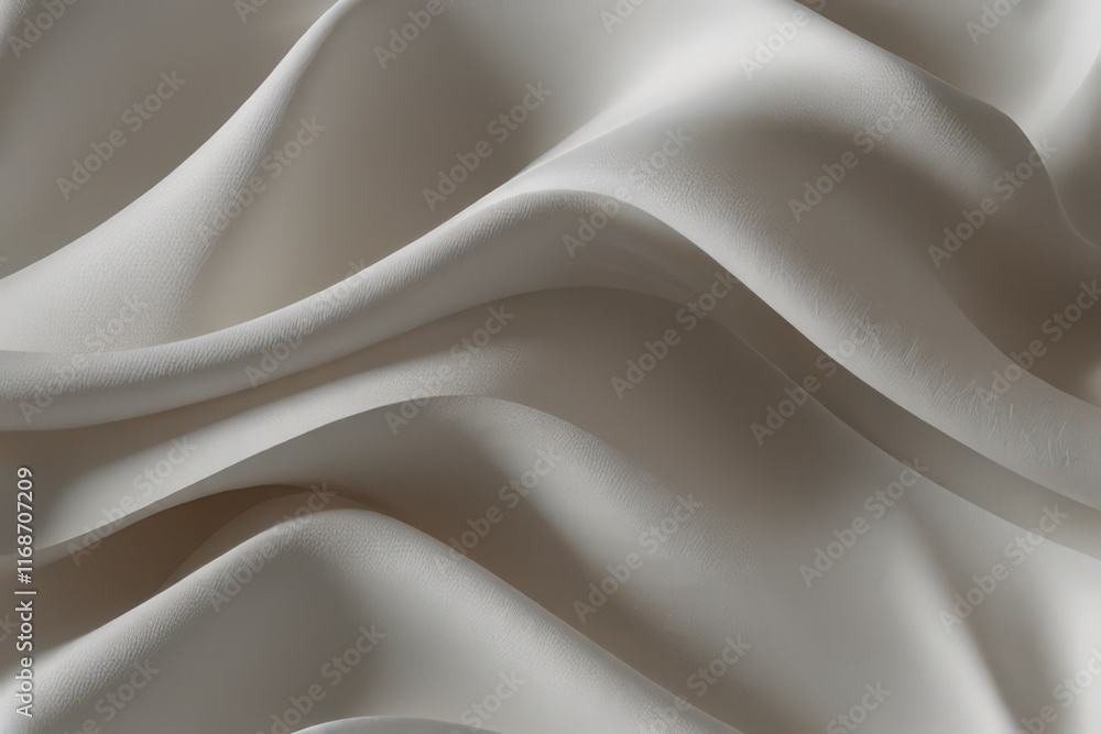 Obraz premium White flowing fabric abstract waves.