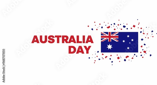 Australia Day Celebration Design with January 26th Text and National Flag Illustration Created with Generative AI