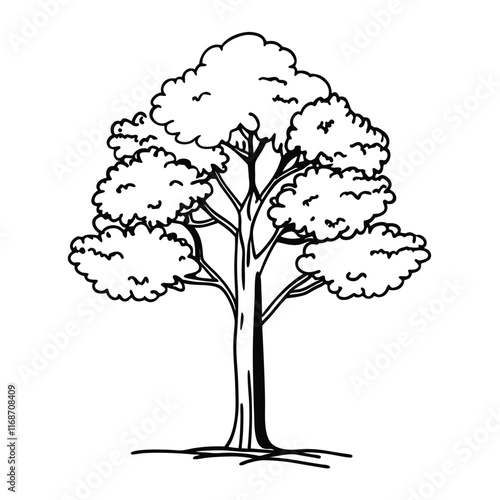 black and white graphic of a tree