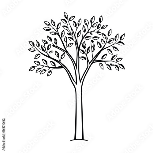 black and white graphic of a tree
