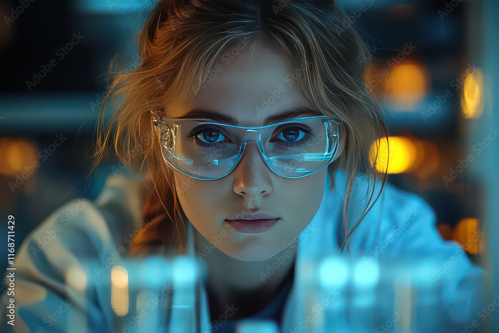Scientist in Laboratory Conducting Chemistry Experiment Scientist in Laboratory Conducting Chemistry Experiment