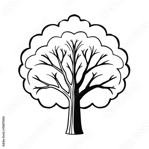 black and white graphic of a tree
