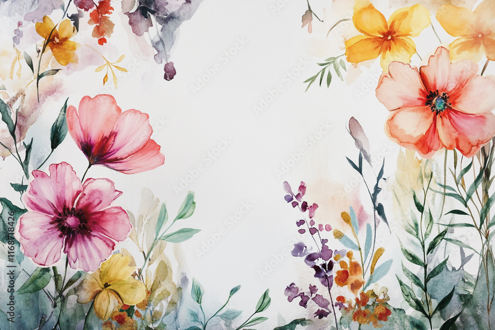 Elegant wedding invitation card background vector. Minimal hand painted watercolor botanical flowers texture template background. Design for wedding, vip cover, poster, rsvp moderncard.Valentine's Day Elegant wedding invitation card background vector. Minimal hand painted watercolor botanical flowers texture template background. Design for wedding, vip cover, poster, rsvp moderncard.Valentine's Day