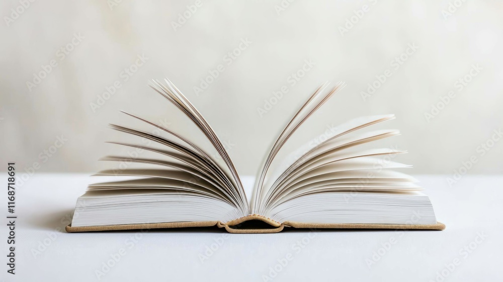 An open book with pages fanned out, showcasing its content. An open book with pages fanned out, showcasing its content.