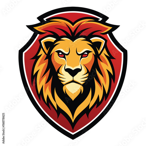 Lion Head Vector Illustration of Wild Animal Mascot Design photo