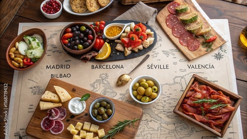 Delicious Tapas & Spanish Cities Map: A Culinary Journey Across Spain