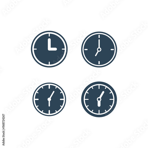Time and clock icons set. Vector illustration. Free Download Time and clock icons set. Vector illustration. - GFXLoad