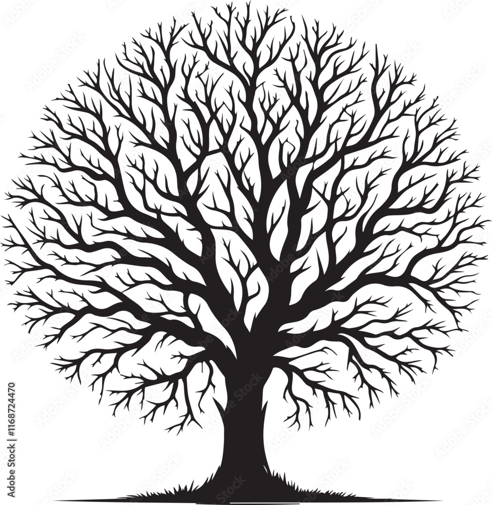 Obraz premium Vector art illustrations of a leafless tree silhouette 