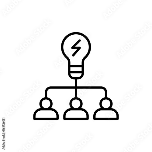Brainstorming outline icons, minimalist vector illustration ,simple transparent graphic element .Isolated on white background