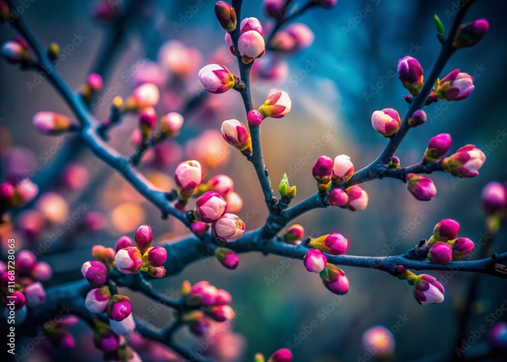 Low Light Plum Blossoms: Delicate Buds on the Verge of Spring Low Light Plum Blossoms: Delicate Buds on the Verge of Spring