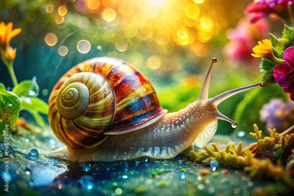 Double Exposure Snail Art: Nature Meets Abstract Drawing Double Exposure Snail Art: Nature Meets Abstract Drawing