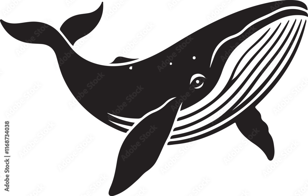 Humpback Whale fish silhouette vector illustration Humpback Whale fish silhouette vector illustration