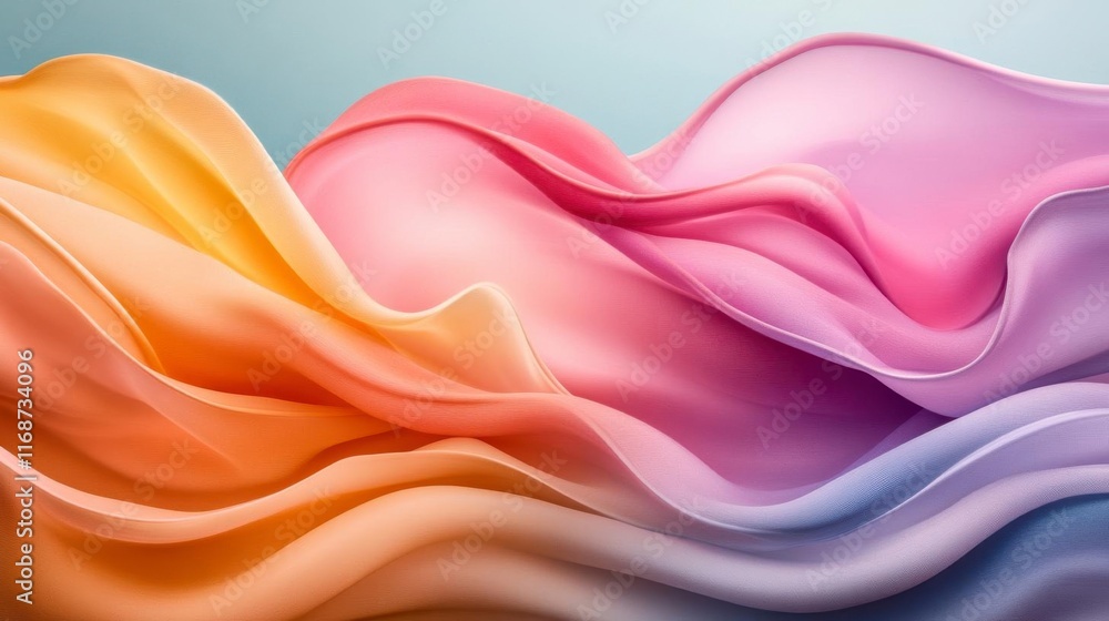 Fototapeta premium Serene Pastel Waves: A Dreamy Abstract Canvas