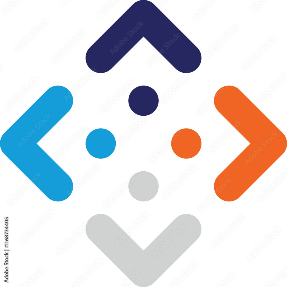 Modern Flat Squares Logo Design Icon Emblem Logo. Adoption and community care Logo template vector Modern Flat Squares Logo Design Icon Emblem Logo. Adoption and community care Logo template vector