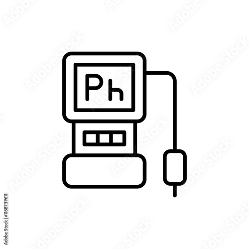 Ph Meter outline icons, minimalist vector illustration ,simple transparent graphic element .Isolated on white background
