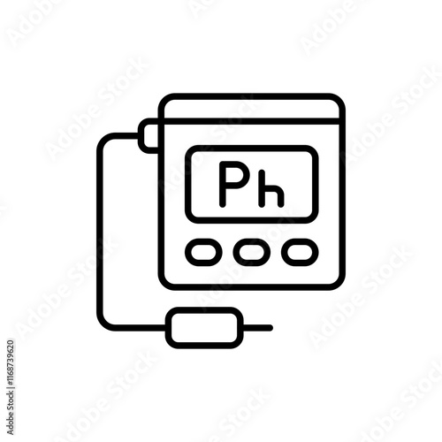 Ph Meter outline icons, minimalist vector illustration ,simple transparent graphic element .Isolated on white background