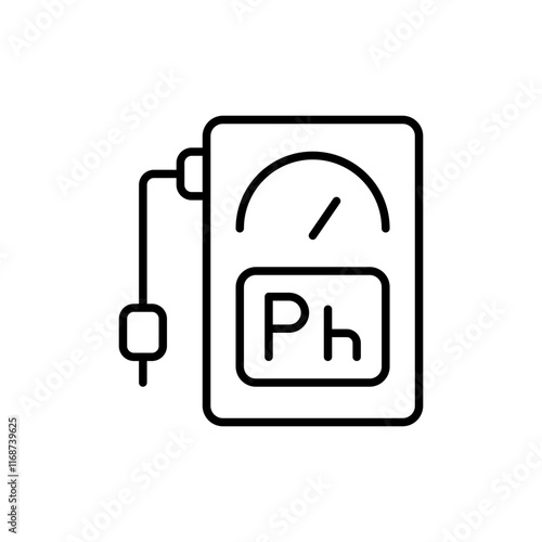 Ph Meter outline icons, minimalist vector illustration ,simple transparent graphic element .Isolated on white background