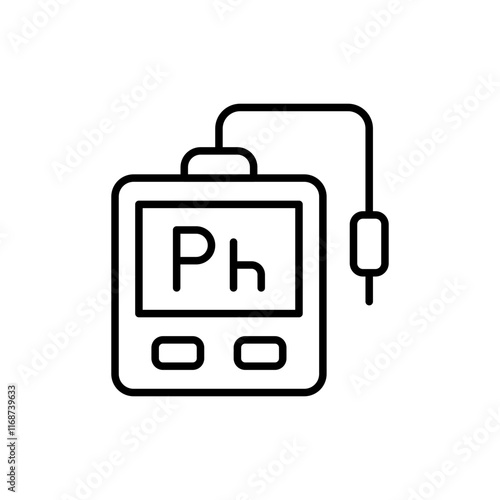 Ph Meter outline icons, minimalist vector illustration ,simple transparent graphic element .Isolated on white background