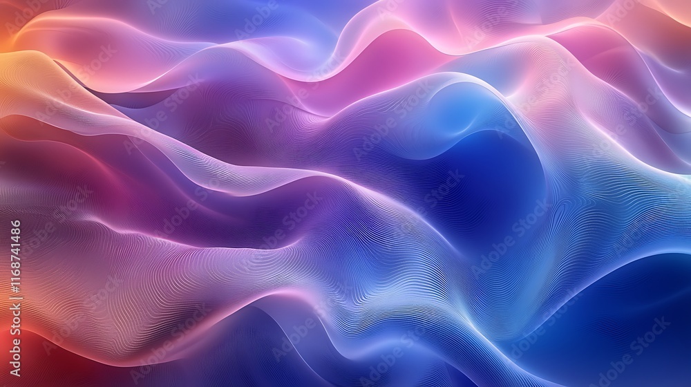 Abstract colorful wavy background with smooth flowing gradients of pink, blue, and orange hues. Abstract colorful wavy background with smooth flowing gradients of pink, blue, and orange hues.