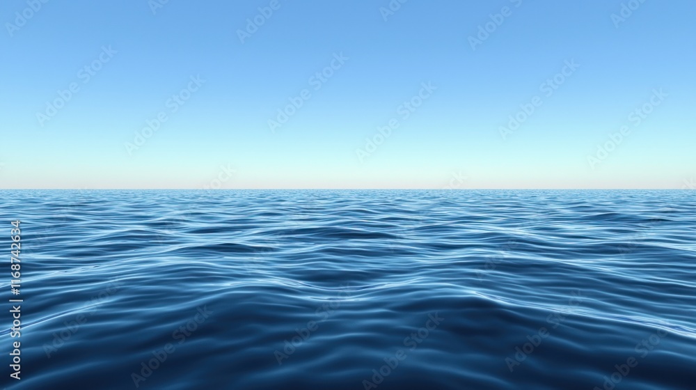 A calm blue ocean under a clear sky. A calm blue ocean under a clear sky.