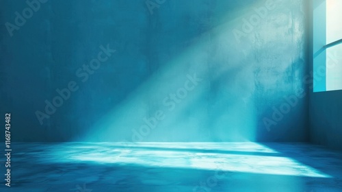 blue background, abstract wall studio room, can be used to present your product