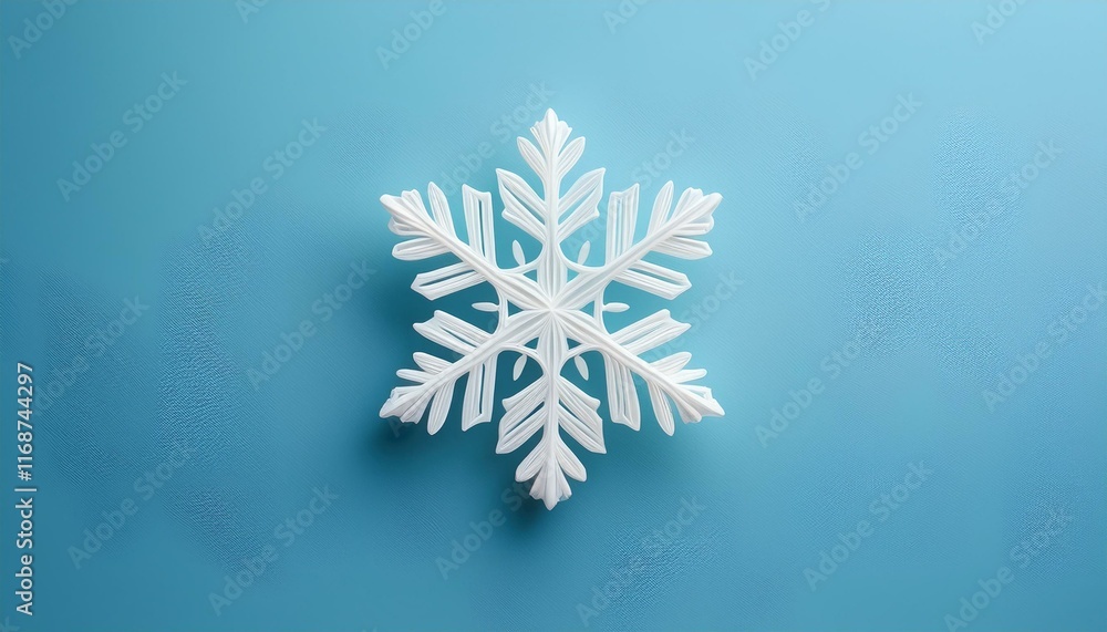 Soft Snowflake on Light Blue Background Soft Snowflake on Light Blue Background