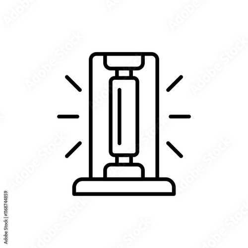 UV lamp outline icons, minimalist vector illustration ,simple transparent graphic element .Isolated on white background