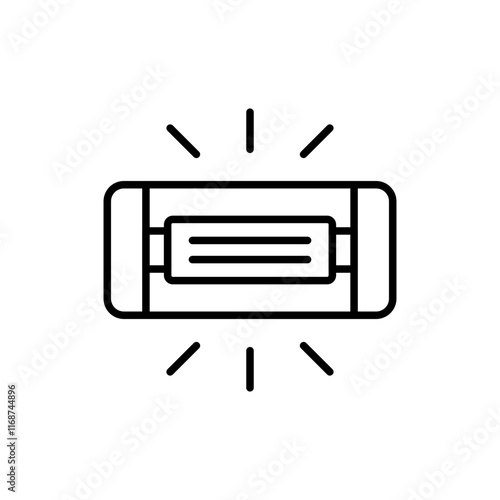 UV lamp outline icons, minimalist vector illustration ,simple transparent graphic element .Isolated on white background