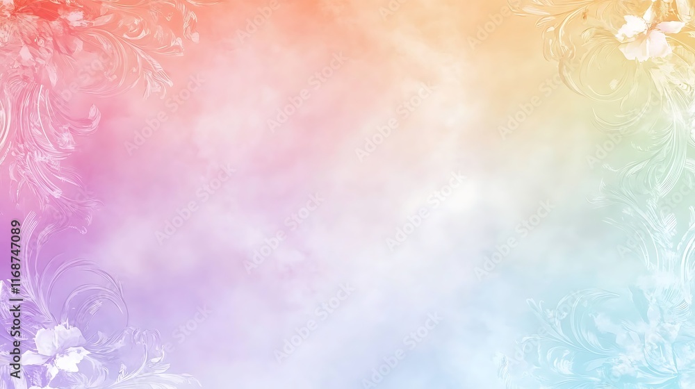 Pastel Floral Design Background With Soft Hues Pastel Floral Design Background With Soft Hues