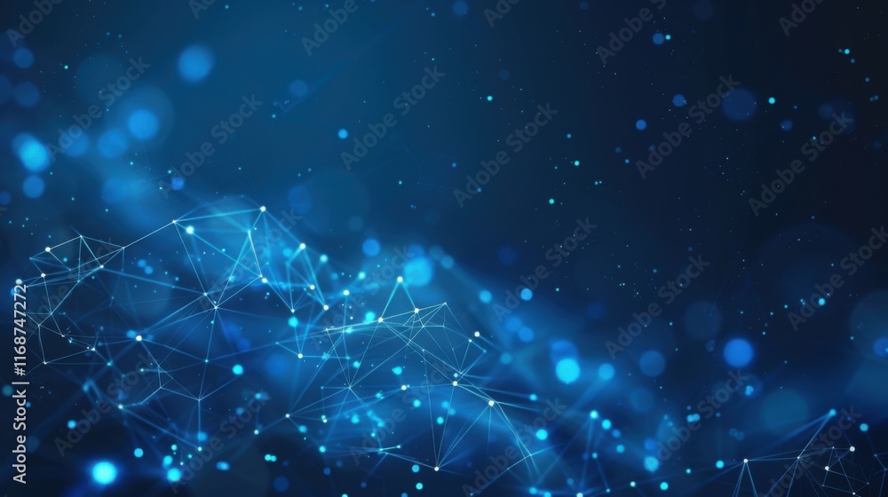 Blue geometric abstract technology background, blue technology light concept illustration Blue geometric abstract technology background, blue technology light concept illustration