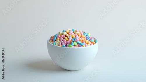 A colorful bowl filled with pastel candy. Bright and cheerful, this image evokes feelings of joy and nostalgia. Perfect for celebrations or dessert inspirations. Generative AI photo