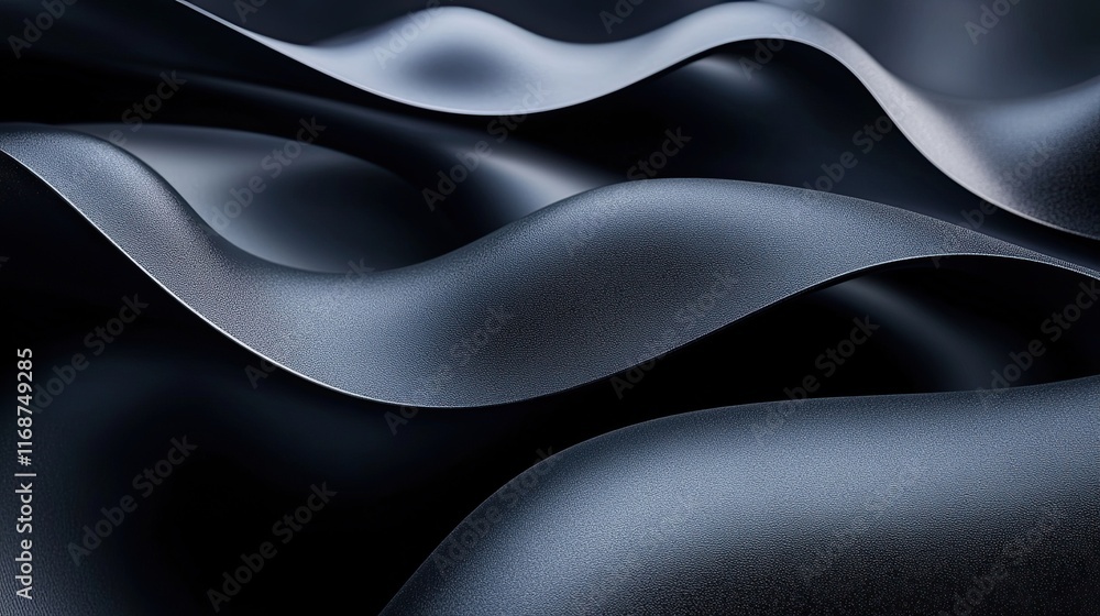 Obraz premium Smooth elegant black satin texture abstract background. Luxurious background design
