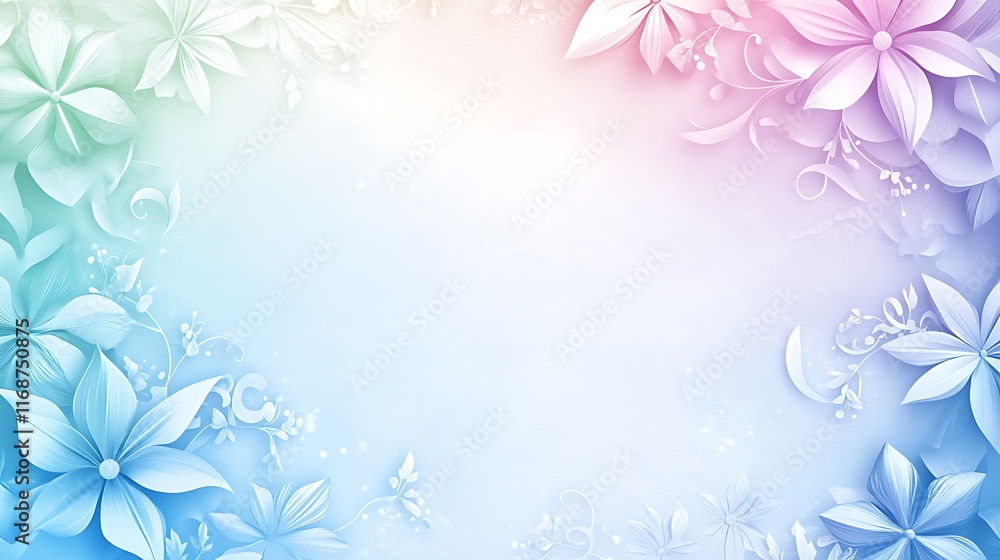 Pastel Floral Frame Soft Hues Delicate Blooms Pastel Floral Frame Soft Hues Delicate Blooms